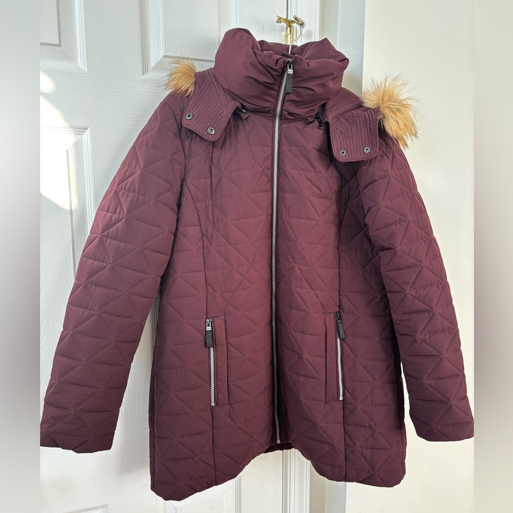 Marc New York XL Burgundy Jacket w/detachable Faux Fur Hood